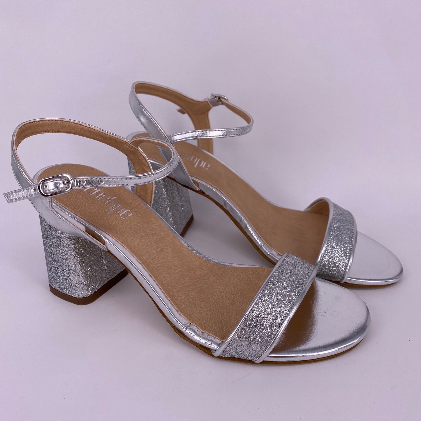 Sandalo tacco 8 cm argento Penelope Milano