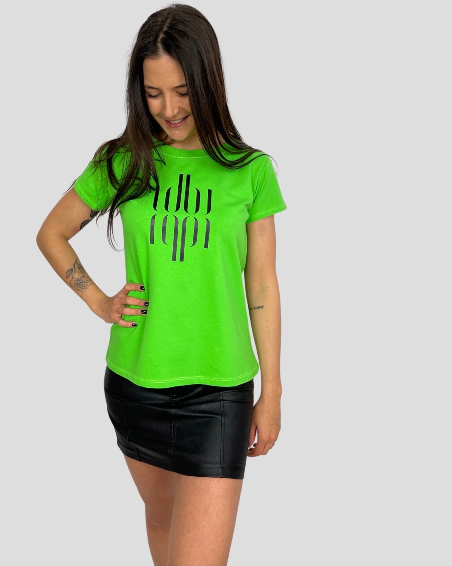 T-shirt mirror verde fluo