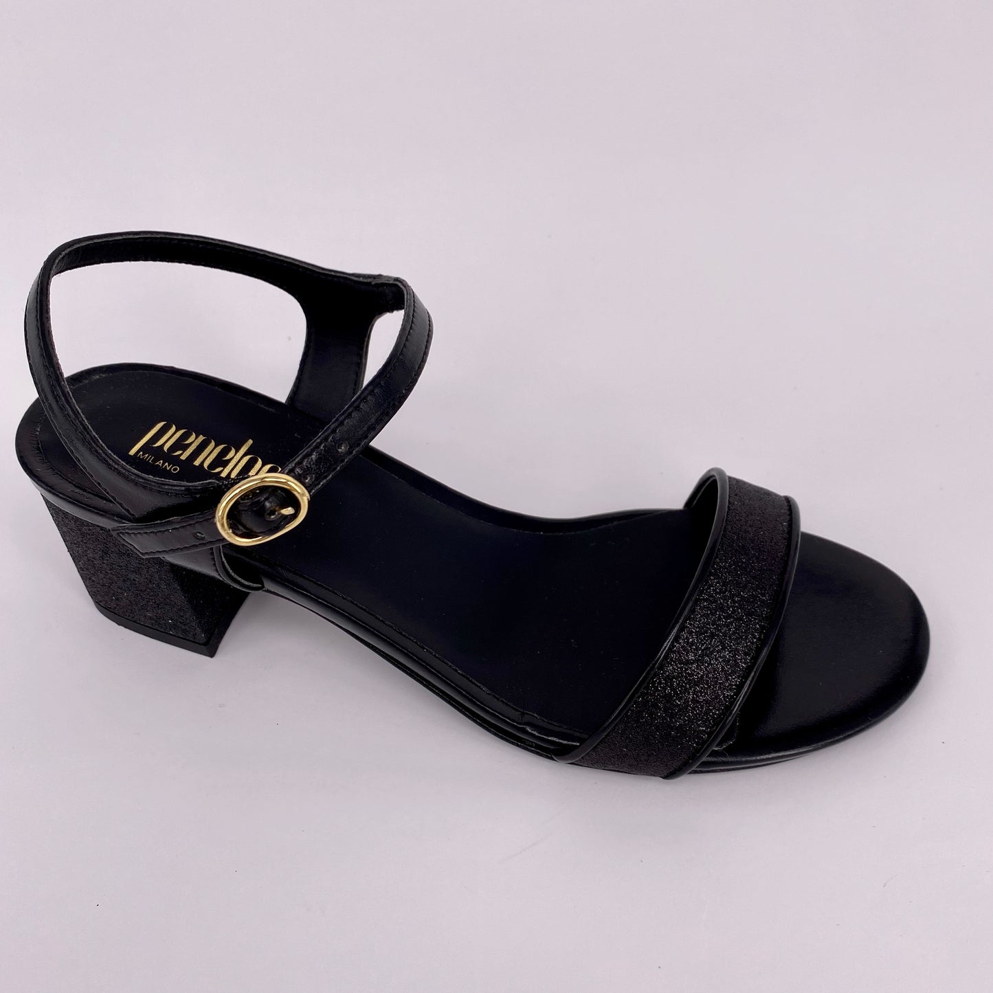 Sandalo nero tacco 4 cm Penelope Milano