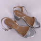 Sandalo tacco 8 cm argento Penelope Milano