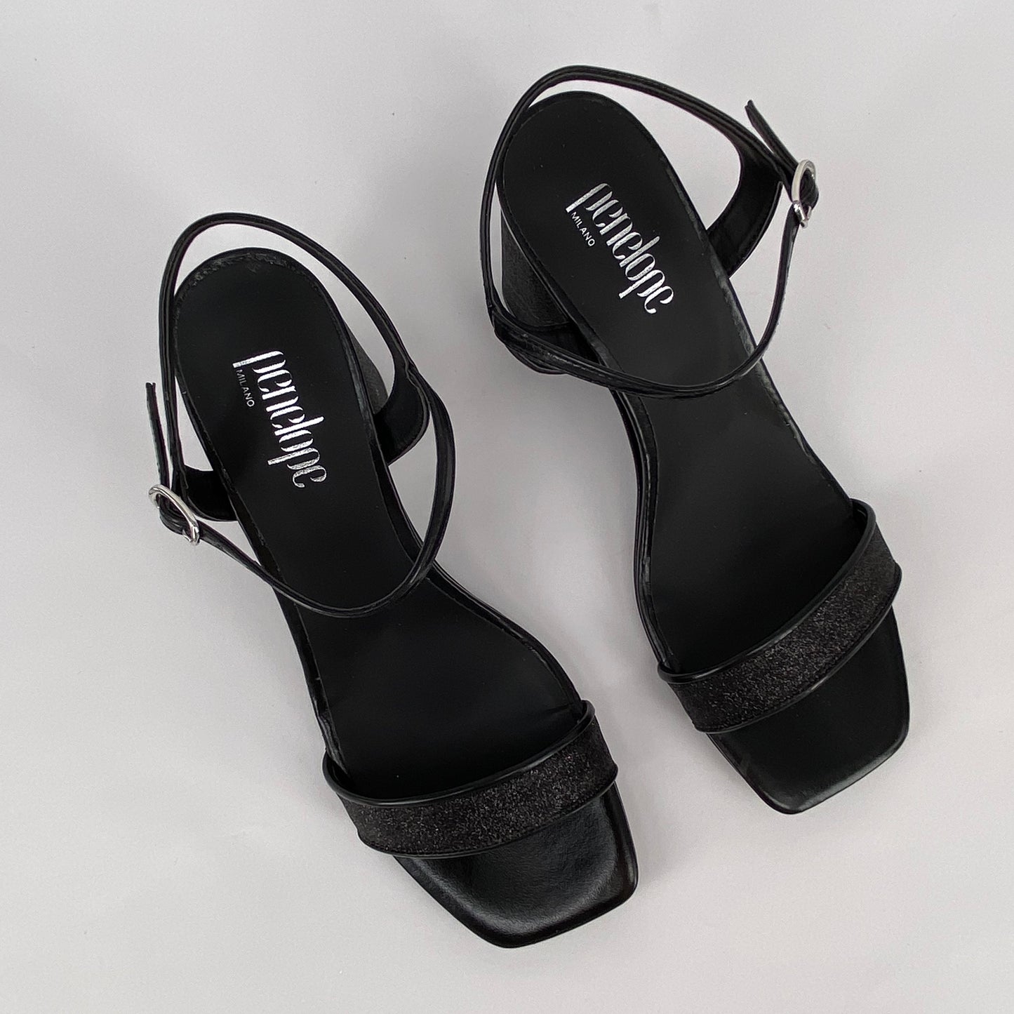 Sandalo tacco 8 cm nero Penelope Milano